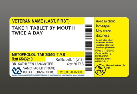 prescription drug bottle label