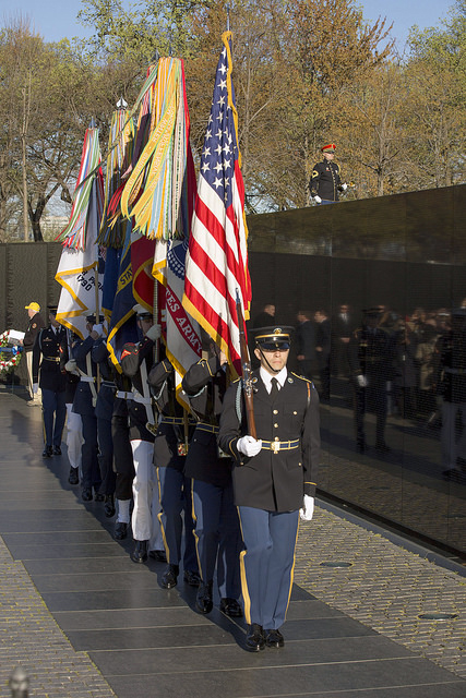 wreath-laying ceremony at the Vietnam Veterans Memorial