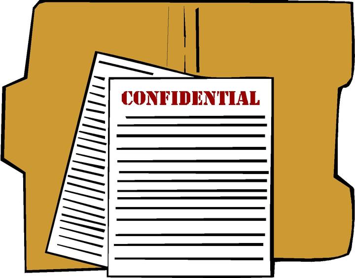 Folder with confidential paper in it
