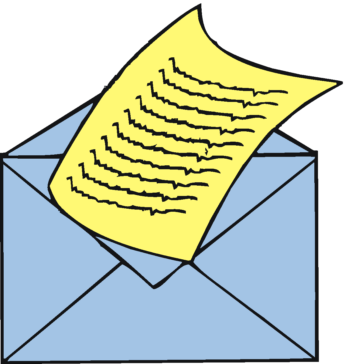 Paper in open envelope
