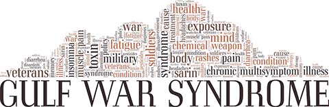 Gulf War Syndrome vector illustration word cloud isolated on white background