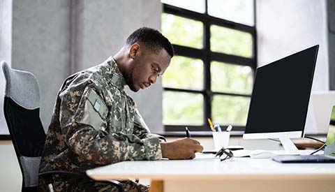 Veteran African Man Person Education. Army Soldier