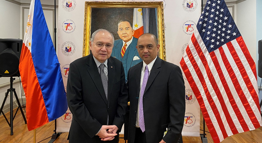CMV Liaison Ron Sagudan and Philippines Ambassador Jose Manuel del Gallego Romualdez at Romulo Hall