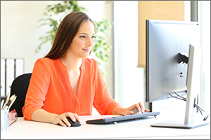 Woman at the computer