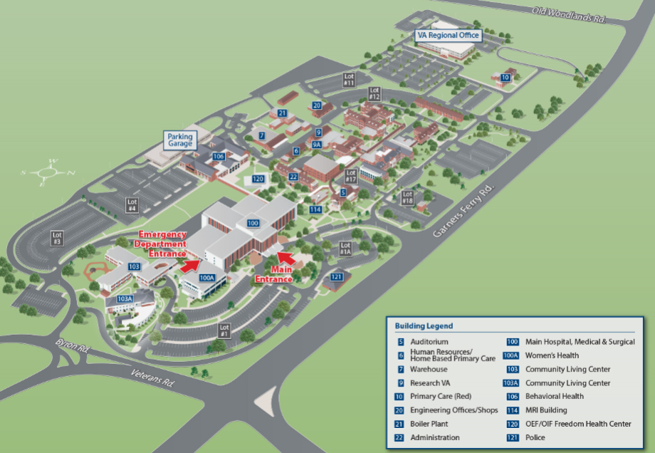 Campus Map | VA Columbia South Carolina Health Care | Veterans Affairs