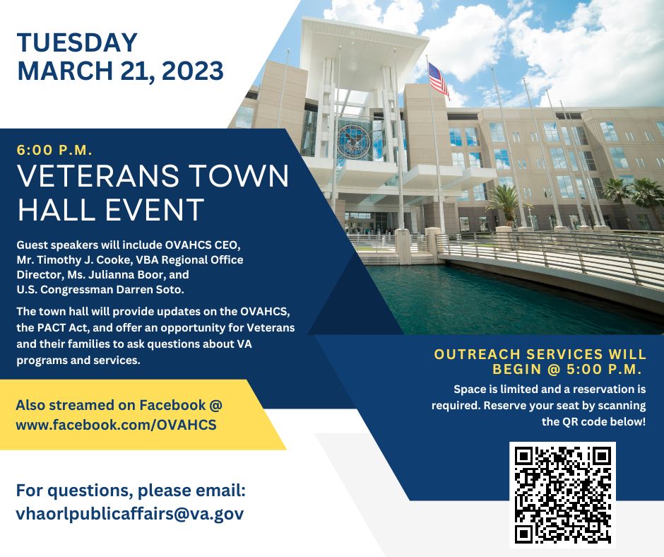 Veterans Town Hall Event: Tuesday, March 21, 2023 | VA Orlando Health ...